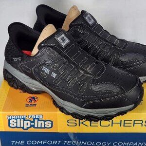 SKECHERS Cankton Faison - Steel Toe / Size 10 Black - Mens